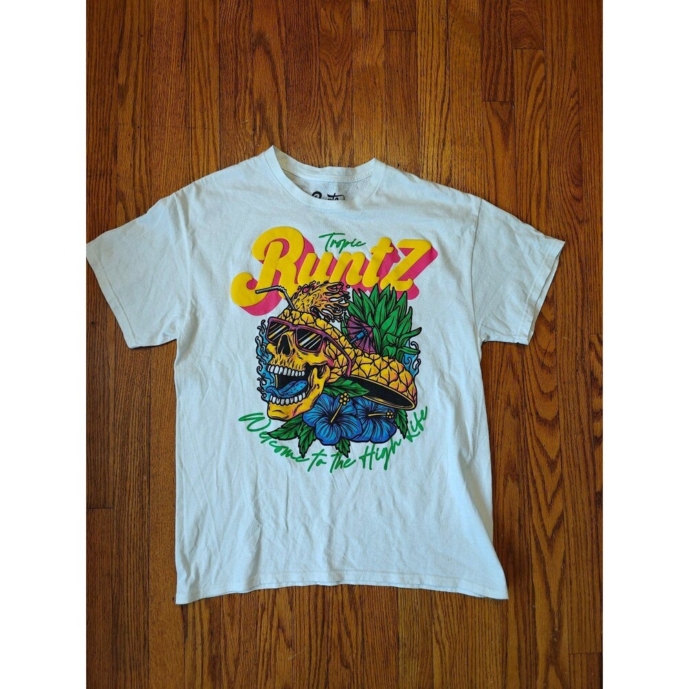 Tropic Runtz T Shirt Adult Large Welcome To The High Life Skull Pineapple
